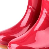 Womens Rain Boots Fashion Antiskid Short Rain Boot Round Head Radian PVC Plastic Rain Boots Red 36 - 45-Degree Angle