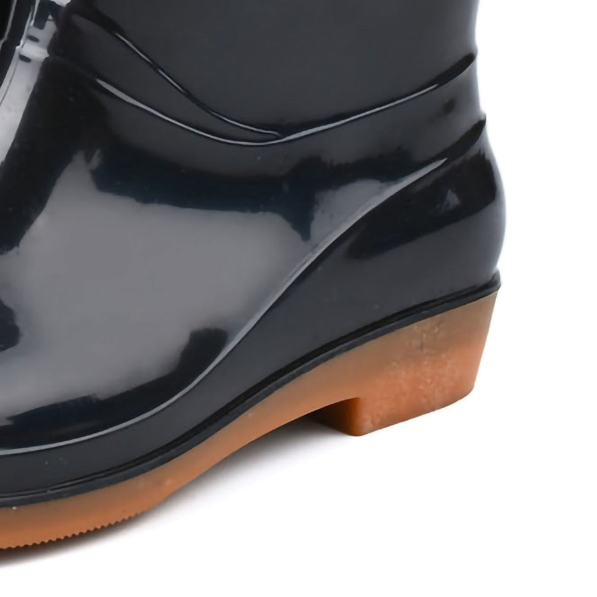 Womens Rain Boots Fashion Antiskid Short Rain Boot Round Head Radian PVC Plastic Rain Boots Black 39
