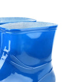 Womens Rain Boots Fashion Antiskid Short Rain Boot Round Head Radian PVC Plastic Rain Boots Blue 36 - Side View