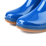 Womens Rain Boots Fashion Antiskid Short Rain Boot Round Head Radian PVC Plastic Rain Boots Blue 38