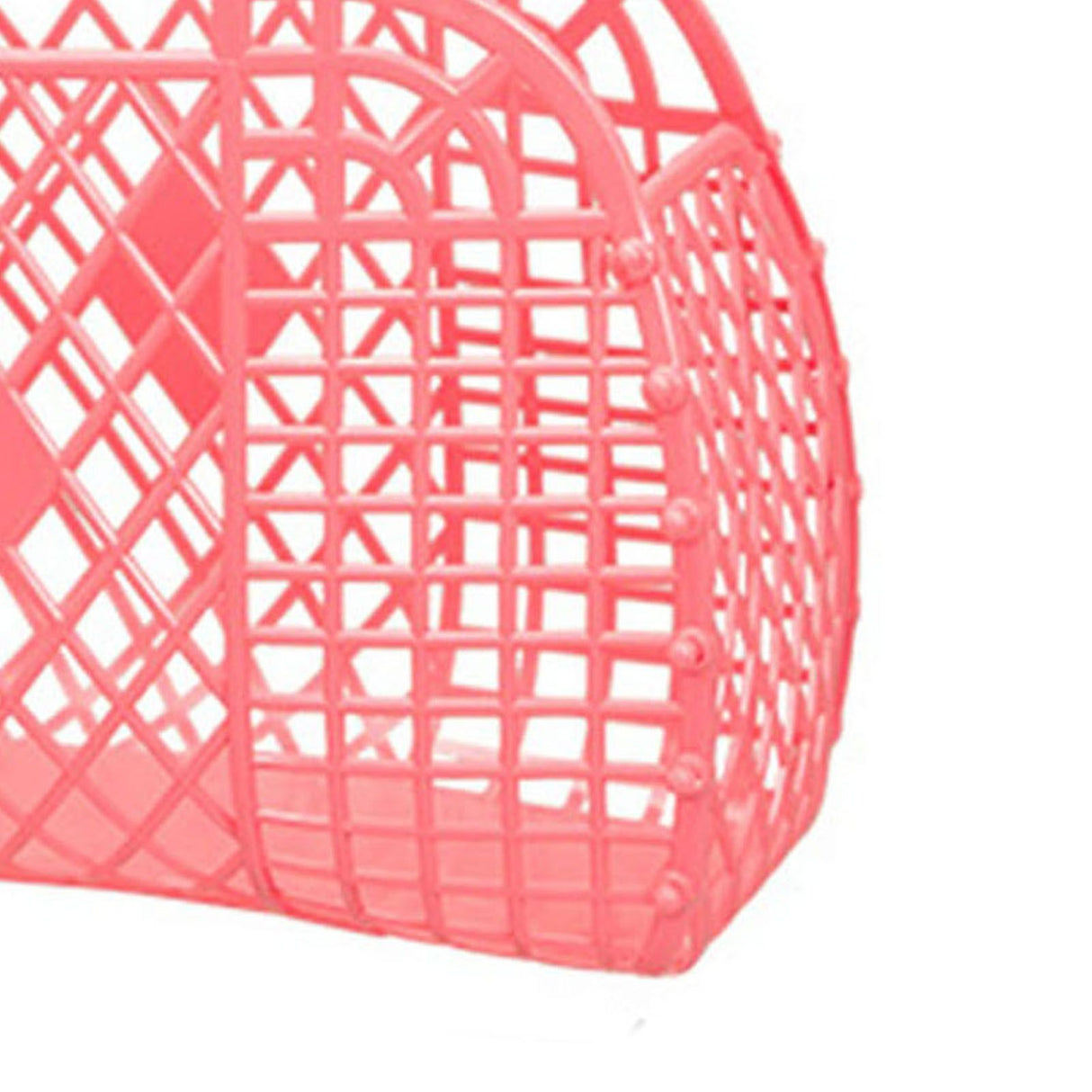 Hollow Storage Basket Plastic Reusable Portable Foldable Bag for Beach Home Bedside Shopping Toys Clothes Red 250x110x220mm/9.84x4.33x8.66in