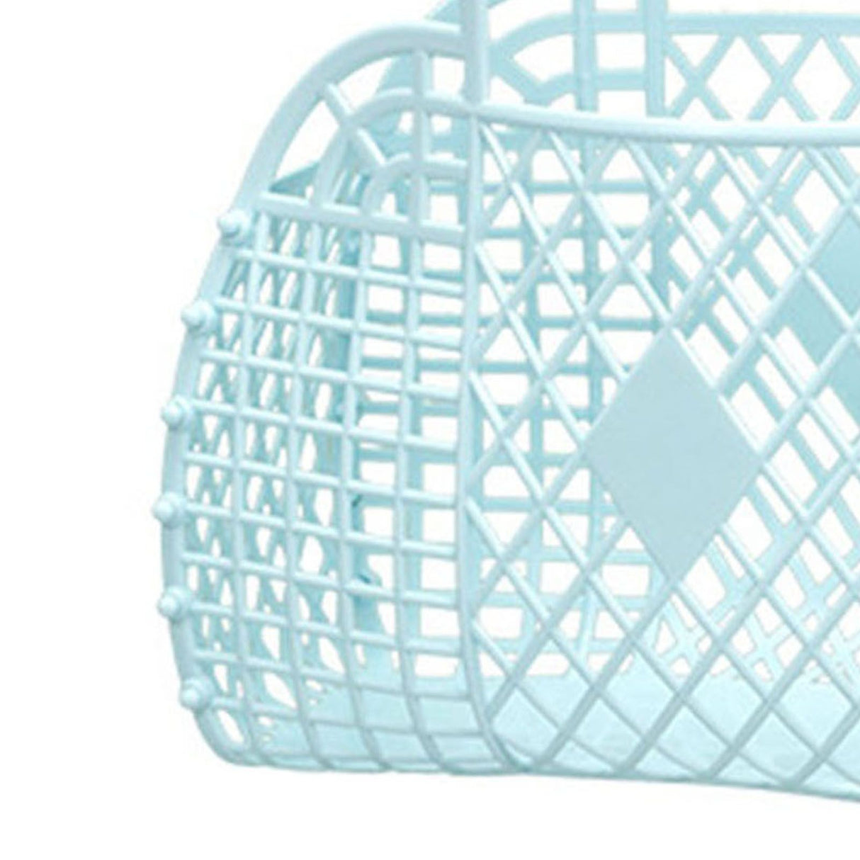 Hollow Storage Basket Plastic Reusable Portable Foldable Bag for Beach Home Bedside Shopping Toys Clothes Blue 250x110x220mm/9.84x4.33x8.66in