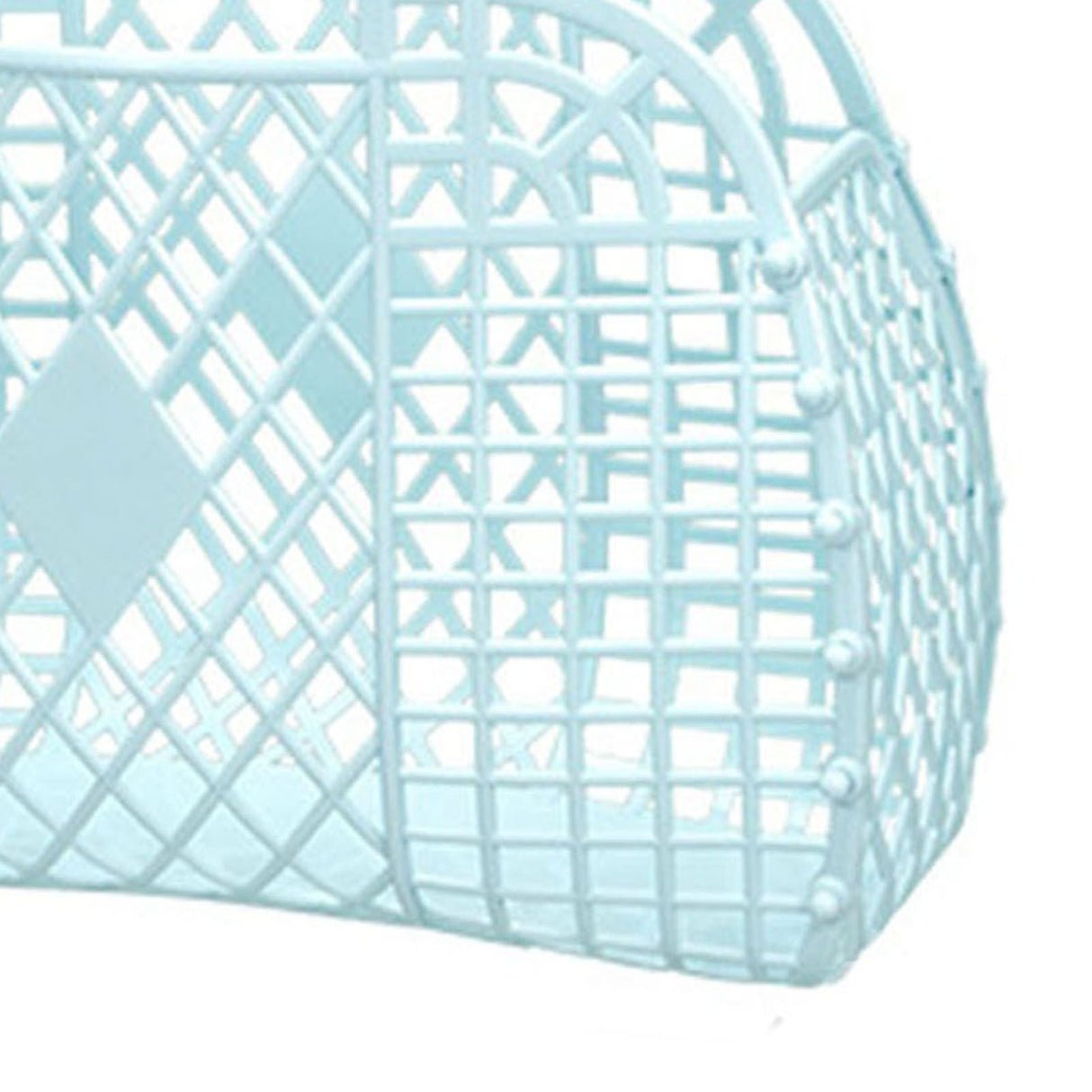 Hollow Storage Basket Plastic Reusable Portable Foldable Bag for Beach Home Bedside Shopping Toys Clothes Blue 250x110x220mm/9.84x4.33x8.66in
