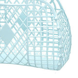 Hollow Storage Basket Plastic Reusable Portable Foldable Bag for Beach Home Bedside Shopping Toys Clothes Blue 250x110x220mm/9.84x4.33x8.66in - 45-Degree Angle