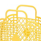 Hollow Storage Basket Plastic Reusable Portable Foldable Bag for Beach Home Bedside Shopping Toys Clothes Yellow 250x110x220mm/9.84x4.33x8.66in