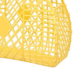 Hollow Storage Basket Plastic Reusable Portable Foldable Bag for Beach Home Bedside Shopping Toys Clothes Yellow 250x110x220mm/9.84x4.33x8.66in - 45-Degree Angle