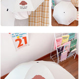 Fashion Korean Version Sun Umbrella UV Isolation Portable Foldable Umbrella Black Vinyl Cute Cartoon Pattern White Dog