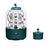 Jewelry Storage Box Table Dustproof Classification Large Capacity Earring Holder Stand for Women Standard Edition Green