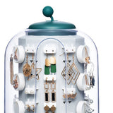 Jewelry Storage Box Table Dustproof Classification Large Capacity Earring Holder Stand for Women Standard Edition Green