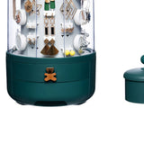 Jewelry Storage Box Table Dustproof Classification Large Capacity Earring Holder Stand for Women Standard Edition Green