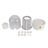 Jewelry Storage Box Table Dustproof Classification Large Capacity Earring Holder Stand for Women Standard Edition White - Rear View