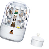 Jewelry Storage Box Table Dustproof Classification Large Capacity Earring Holder Stand for Women Standard Edition White
