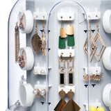 Jewelry Storage Box Table Dustproof Classification Large Capacity Earring Holder Stand for Women Standard Edition White