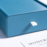 Desktop Storage Box Drawer Design Strong Load Bearing Stackable Desktop Organizer Storage Box for Stationery Blue - 45-Degree Angle
