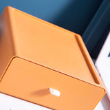 Desktop Storage Box Drawer Design Strong Load Bearing Stackable Desktop Organizer Storage Box for Stationery Orange - Front View