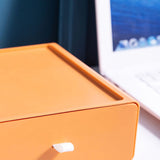 Desktop Storage Box Drawer Design Strong Load Bearing Stackable Desktop Organizer Storage Box for Stationery Orange - Top-Down View