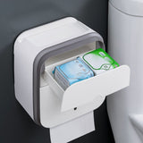 Wall Mounted Tissue Box Holder Strong Bearing Tissue Dispenser with Transparent Viewing Window for Home Bathroom Grey