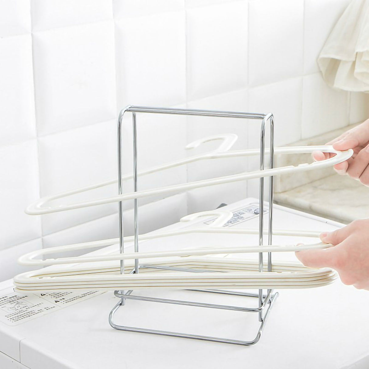 Clothes Hanger Holder Stainless Steel Hanger Storage Rack Sturdy Hanger Stacker for Bedroom Balcony Stainless Steel Color