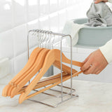 Clothes Hanger Holder Stainless Steel Hanger Storage Rack Sturdy Hanger Stacker for Bedroom Balcony Stainless Steel Color