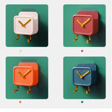 Wall Mounted Storage Box PP Clock Shaped Multifunctional Container with Hooks for Dormitory Bedside Orange - Extra Image