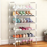 Multi Layer Shoe Rack Plastic Stackable Breathable Strong Compression Capability Shoe Storage Rack for Student Dormitory 5 Layers