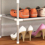 Multi Layer Shoe Rack Plastic Stackable Breathable Strong Compression Capability Shoe Storage Rack for Student Dormitory 5 Layers - Front View