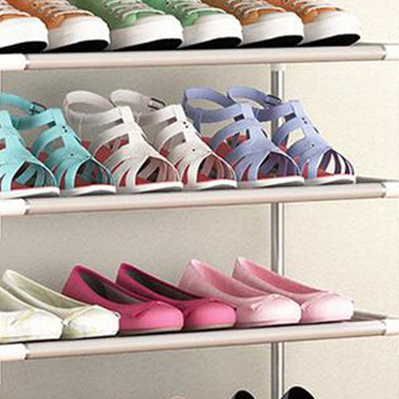 Multi Layer Shoe Rack Plastic Stackable Breathable Strong Compression Capability Shoe Storage Rack for Student Dormitory 5 Layers