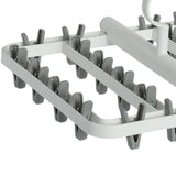 Drying Rack Foldable Matrix Hanging Point 24 Clips Household Drying Rack for Socks Underwear Panties White Grey