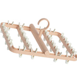 Drying Rack Foldable Matrix Hanging Point 24 Clips Household Drying Rack for Socks Underwear Panties Pink - Side View