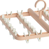 Drying Rack Foldable Matrix Hanging Point 24 Clips Household Drying Rack for Socks Underwear Panties Pink - 45-Degree Angle