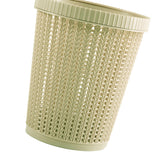 Pulling Bag Trash Can Imitation Rattan Round Plastic Garbage Bin Home Coverless Trash Storage Basket Green L
