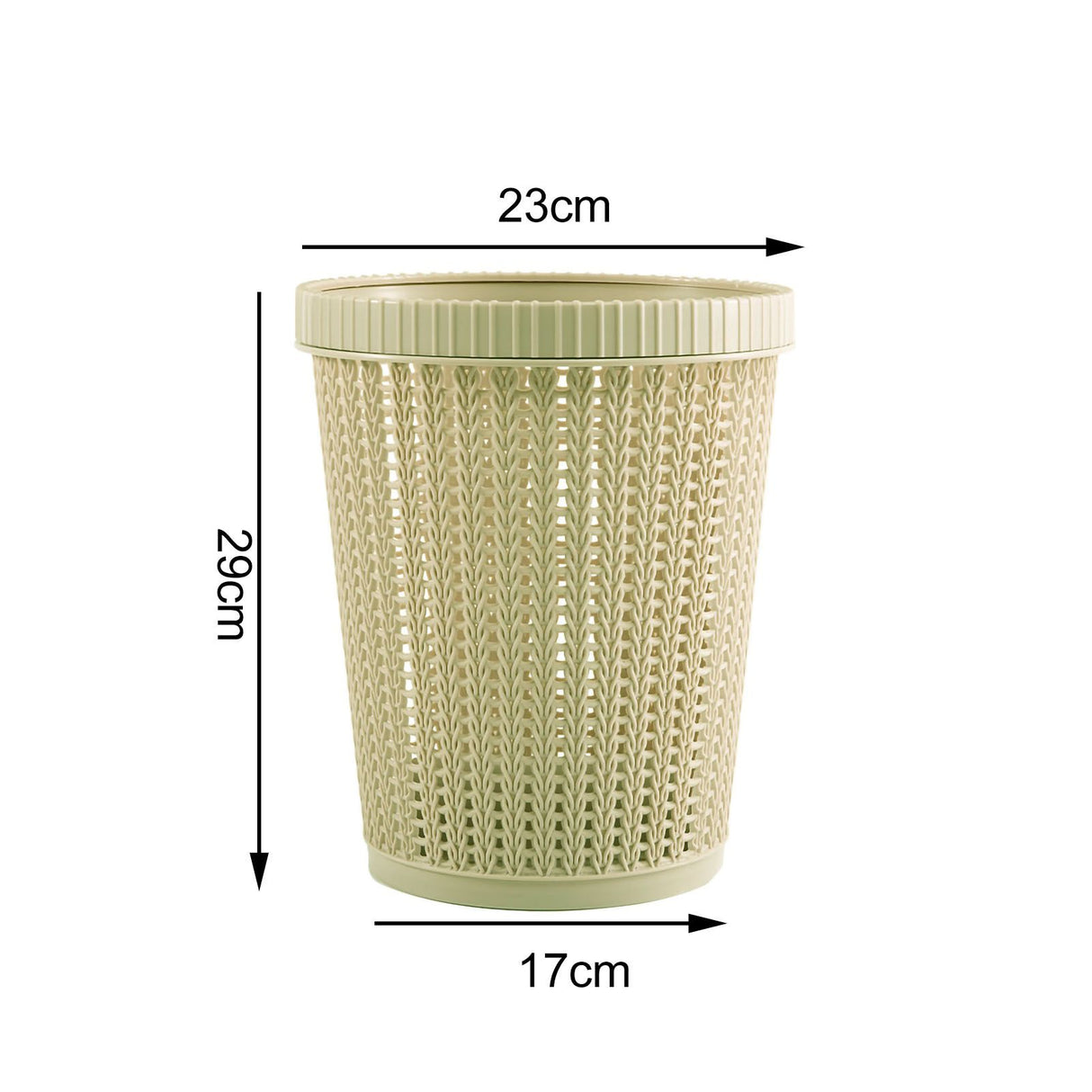 Pulling Bag Trash Can Imitation Rattan Round Plastic Garbage Bin Home Coverless Trash Storage Basket Green L