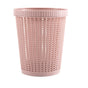Pulling Bag Trash Can Imitation Rattan Round Plastic Garbage Bin Home Coverless Trash Storage Basket Pink L