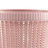 Pulling Bag Trash Can Imitation Rattan Round Plastic Garbage Bin Home Coverless Trash Storage Basket Pink L