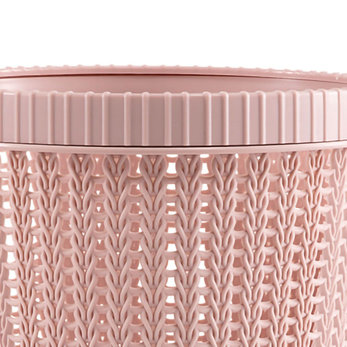 Pulling Bag Trash Can Imitation Rattan Round Plastic Garbage Bin Home Coverless Trash Storage Basket Pink S