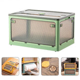Clothes Storage Box Clear Transparent 4 Way Opening Bottom Pulley Design Plastic PET Storage Container for Home Brown Green Large 51.5x36x30