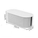 Cable Organizer Box Large Capacity Durable ABS Detachable Cover Insulated Cord Management Box for PC TV Appliances White Small Size - Rear View