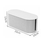 Cable Organizer Box Large Capacity Durable ABS Detachable Cover Insulated Cord Management Box for PC TV Appliances White Large Size - Rear View