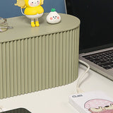 Cable Organizer Box Large Capacity Durable ABS Detachable Cover Insulated Cord Management Box for PC TV Appliances Greyish Green Large Size - Front View