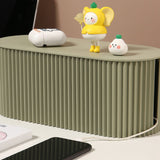 Cable Organizer Box Large Capacity Durable ABS Detachable Cover Insulated Cord Management Box for PC TV Appliances Greyish Green Large Size - 45-Degree Angle
