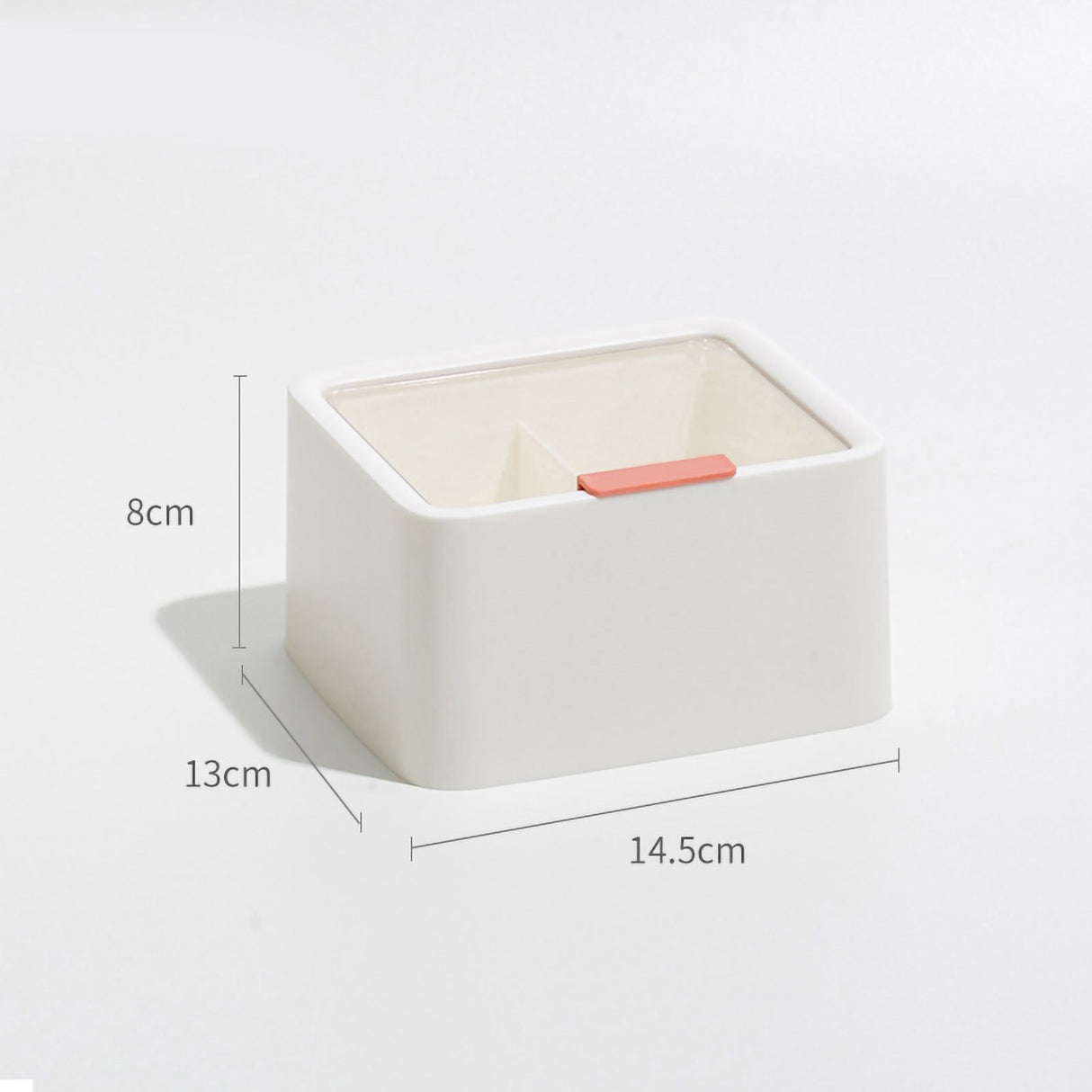 Lipstick Storage Box Large Capacity Double Layer Grid Design Transparent Storage Box with Lid for Home Office White