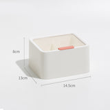 Lipstick Storage Box Large Capacity Double Layer Grid Design Transparent Storage Box with Lid for Home Office White