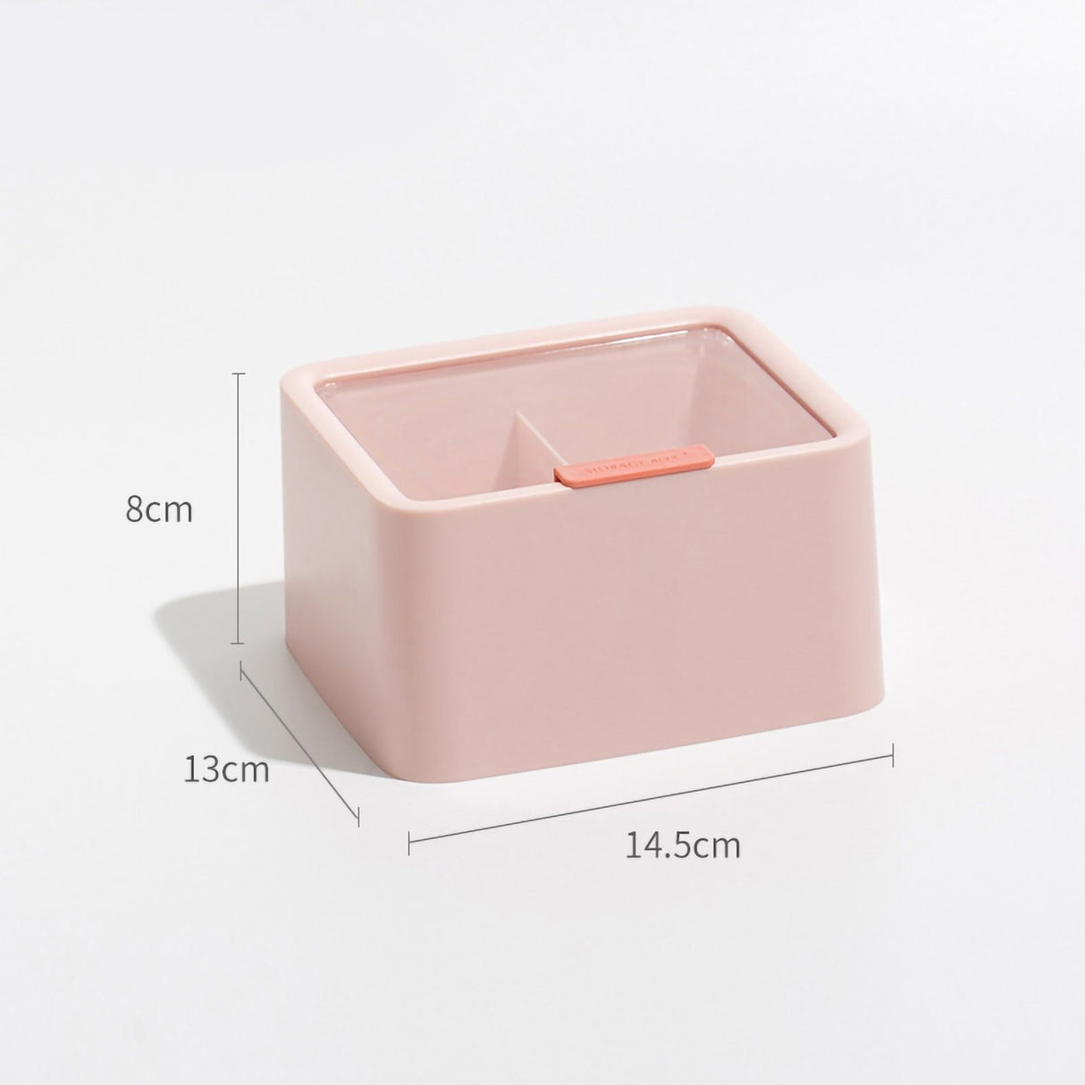 Lipstick Storage Box Large Capacity Double Layer Grid Design Transparent Storage Box with Lid for Home Office Pink