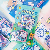 Self Sealing Bag PET CCP Wear Resistant Safe Odorless Cute Pattern Practical Reusable Self Sealing Pouch Game Bunny 22.3x13.5 - 45-Degree Angle