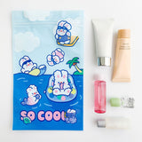 Self Sealing Bag PET CCP Wear Resistant Safe Odorless Cute Pattern Practical Reusable Self Sealing Pouch Diving Bunny 22.3x13.5 - 45-Degree Angle