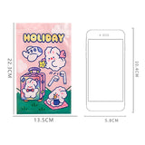 Self Sealing Bag PET CCP Wear Resistant Safe Odorless Cute Pattern Practical Reusable Self Sealing Pouch Travel Bunny 22.3x13.5 - Front View