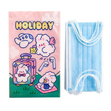 Self Sealing Bag PET CCP Wear Resistant Safe Odorless Cute Pattern Practical Reusable Self Sealing Pouch Travel Bunny 22.3x13.5