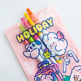 Self Sealing Bag PET CCP Wear Resistant Safe Odorless Cute Pattern Practical Reusable Self Sealing Pouch Travel Bunny 22.3x13.5