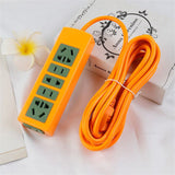Power Strip Surge Protector with Multiple Outlets Power Socket Wired Anti Explosion for Home Office Outside 3 Meters 18 Holes Green Yellow Thick Wires - Front View