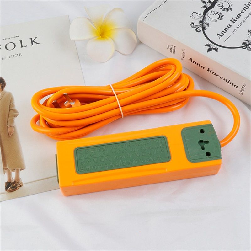 Power Strip Surge Protector with Multiple Outlets Power Socket Wired Anti Explosion for Home Office Outside 3 Meters 18 Holes Green Yellow Thick Wires